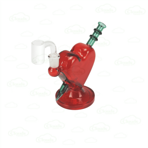 Red heart LOVE glass rig with banger (5)