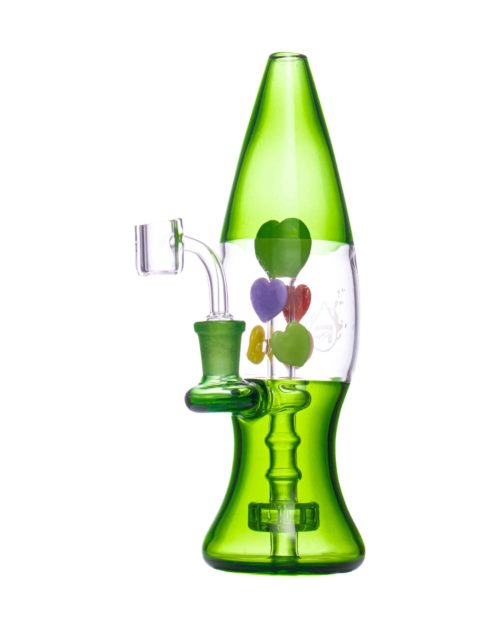 9'' Lava lamp Glass Rig With Heart accents