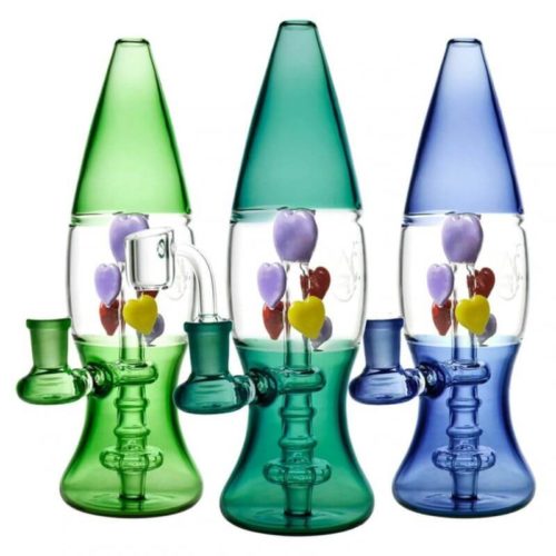 9'' Lava lamp Glass Rig With Heart accents1