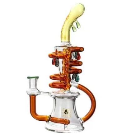 Glass-recycler-pink-bong-clouds-green-American-color