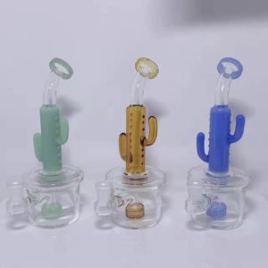 cactus pot glass bong clouds green
