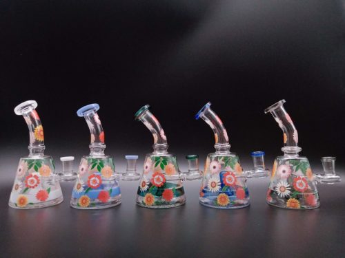 flower decal Glass Mini Rig (2)