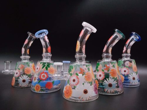 flower decal Glass Mini Rig (3)