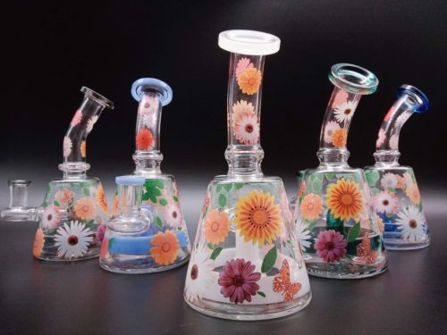flower decal Glass Mini Rig (4)