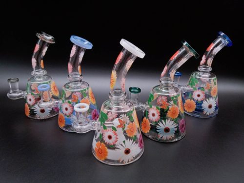 flower decal Glass Mini Rig (5)