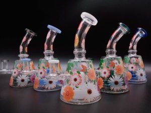 flower decal Glass Mini Rig (6)