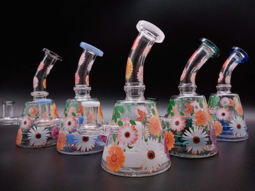 flower decal Glass Mini Rig (6)