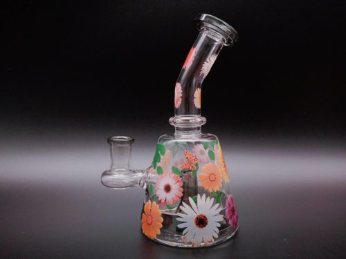 flower decal Glass Mini Rig (7)