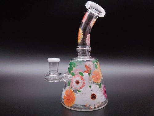 flower decal Glass Mini Rig (9)