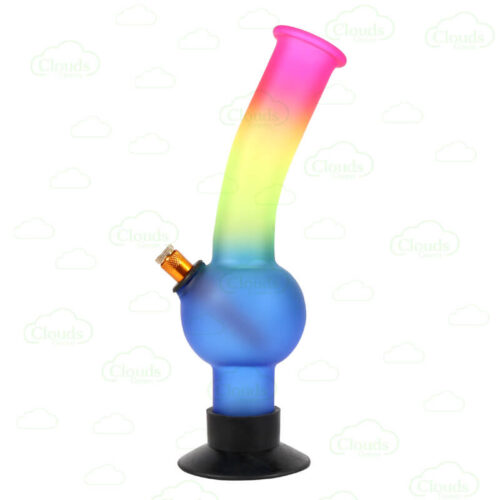 12inch rainbow rubber base glass bong2