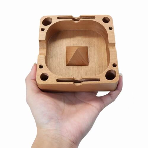 square wood ashtray