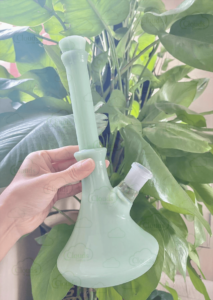 elegant jade green glass beaker bong