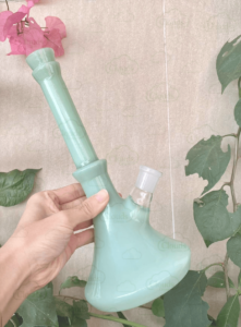 elegant jade green glass beaker bong