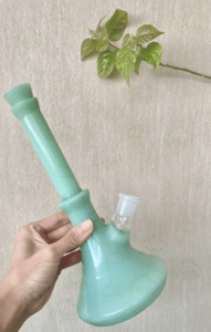 elegant jade green glass beaker bong