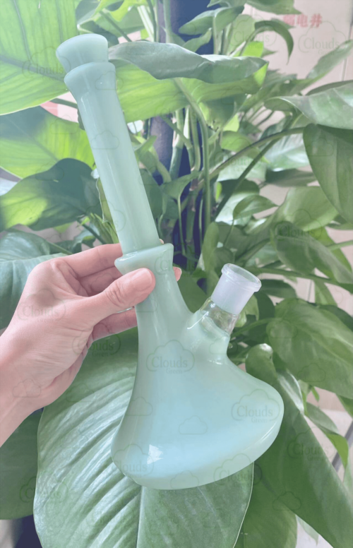 elegant jade green glass beaker bong