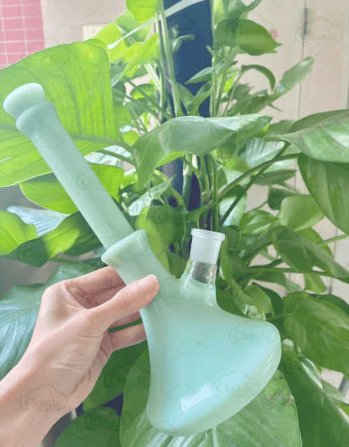 elegant jade green glass beaker bong