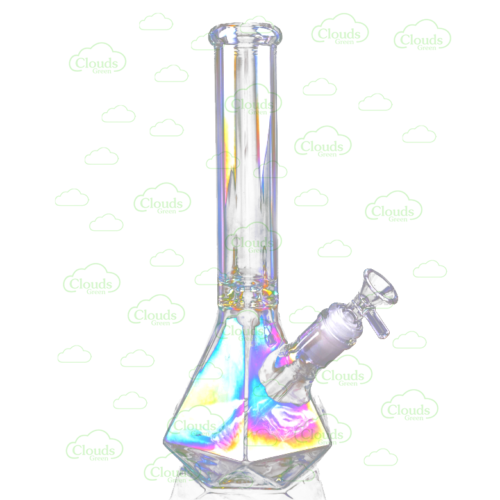 Iridescent rainbow daimond glass beaker