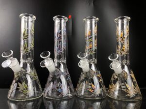 cannabis leaf glass bong