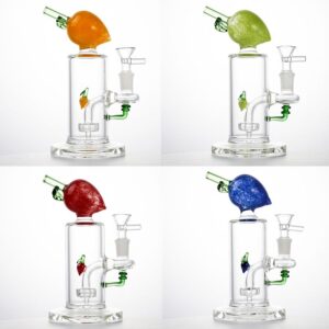 portable peach fruit glass dab rig