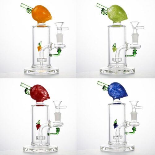 portable peach fruit glass dab rig