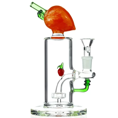 portable peach fruit glass dab rig