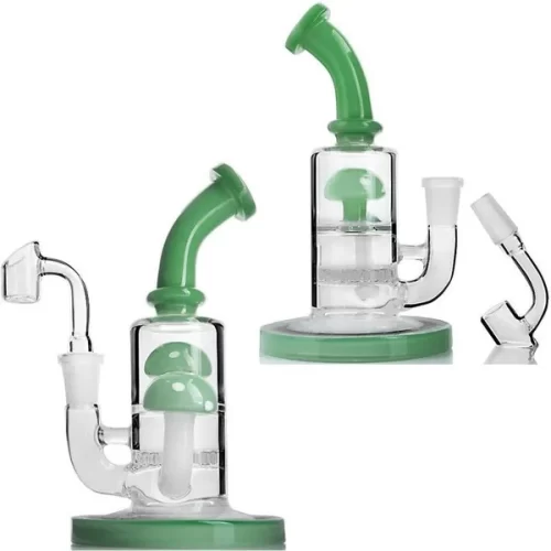7inch tall mushroom glass dab rig bong with honeycomb perc
