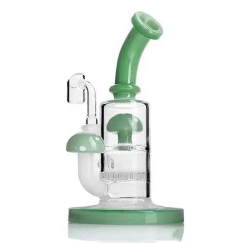 7inch tall mushroom glass dab rig bong with honeycomb perc