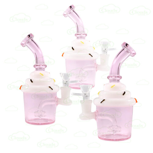 Cute girly cupcake glass dab rig