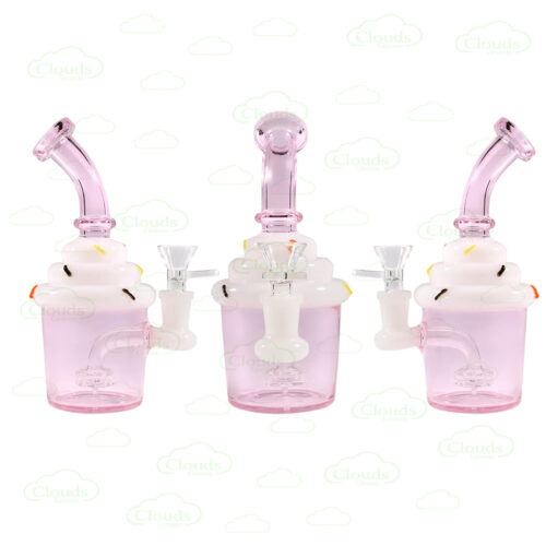 Cute girly cupcake glass dab rig