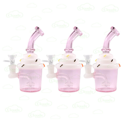 Cute girly cupcake glass dab rig
