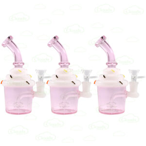 Cute girly cupcake glass dab rig