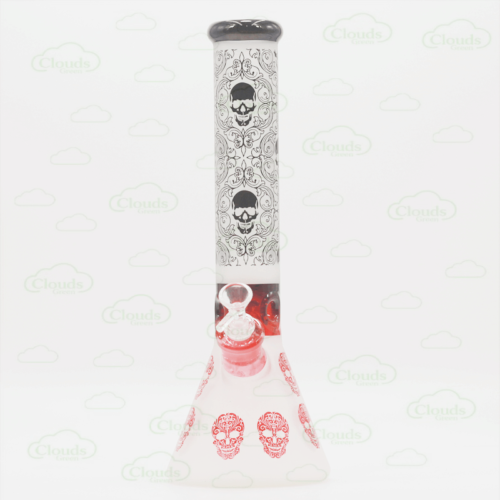 Glow in the dark Skull electroplated beaker bong