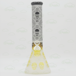 Glow in the dark Skull electroplated beaker bong