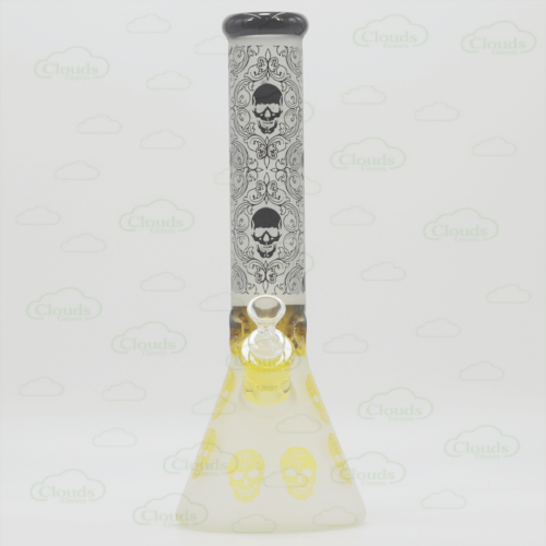 Glow in the dark Skull electroplated beaker bong