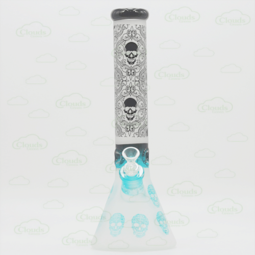 Glow in the dark Skull electroplated beaker bong