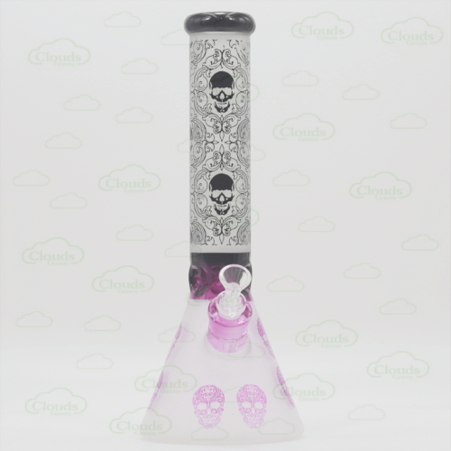 Glow in the dark Skull electroplated beaker bong