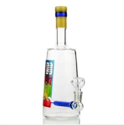 alcohol glass bottle bong with decal