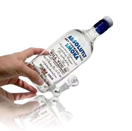 alcohol glass bottle bong with decal