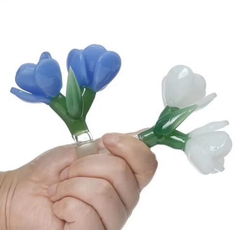 double flower glass bowl