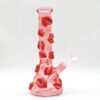 Girly Red Lip Pink Glass beaker bong Glow in the dark