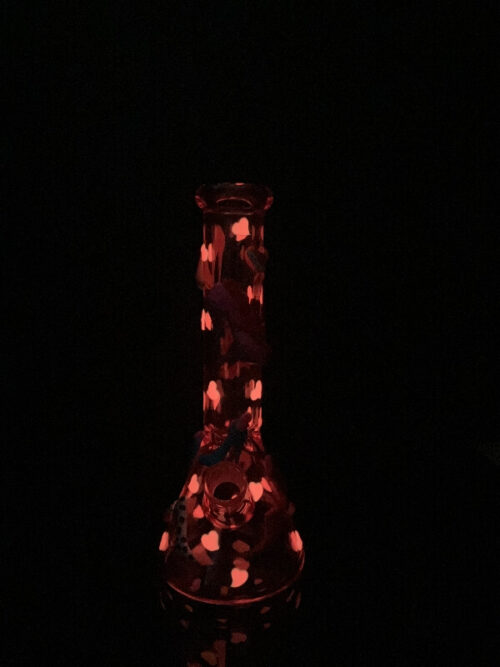 High heel shoes Pink Glass beaker bong Glow in the dark