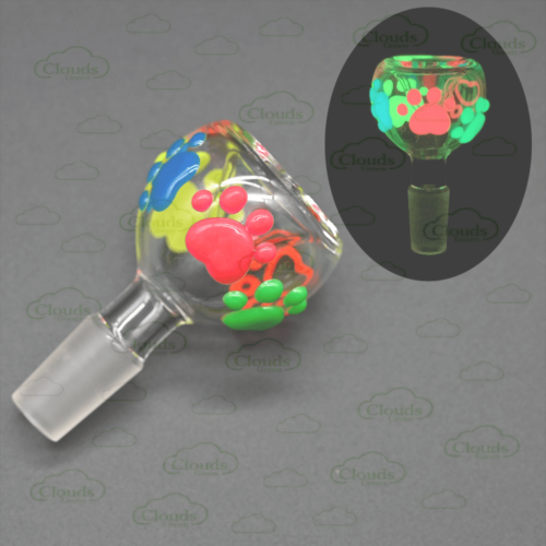 3D hand painted glow in the dark claw glass beaker bong6