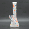 Glow in the dark 3D hand painted moon star glass beaker bong