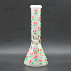 Hand painted cherry glass beaker bong5