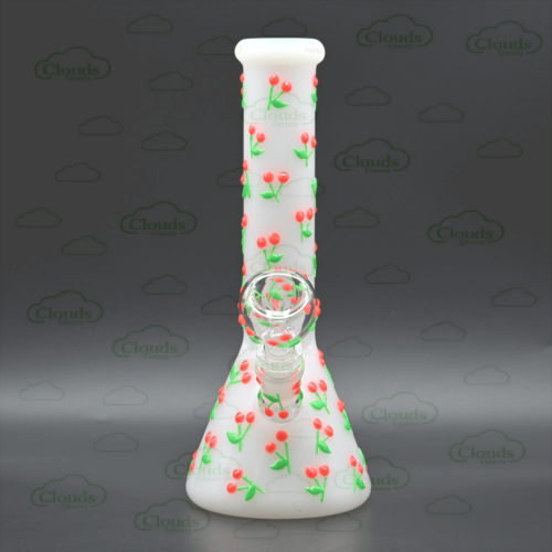 Hand painted cherry glass beaker bong5