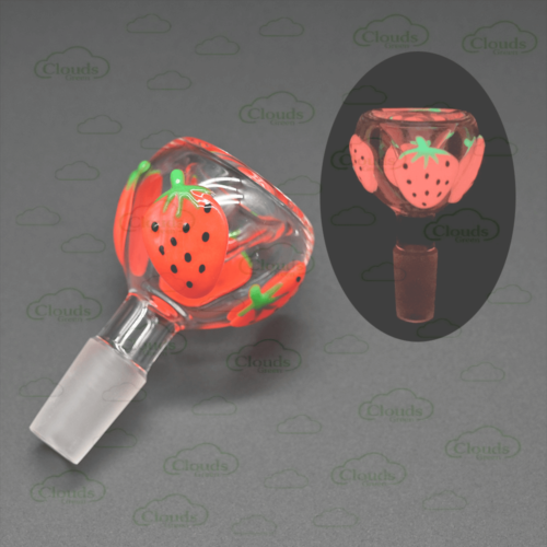 glow in the dark 3D hand painted strawberry glass beaker bong
