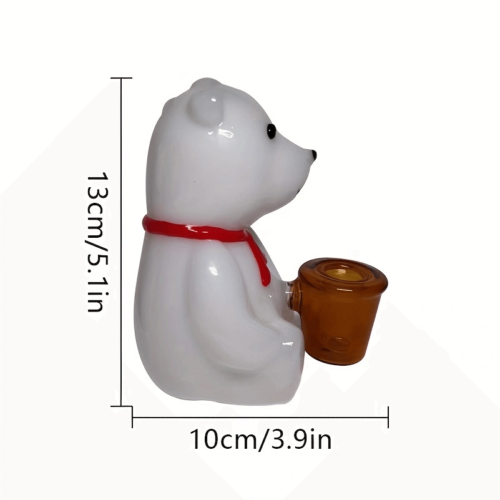 cute christmas bear glass rig