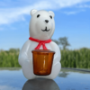 cute christmas bear glass rig