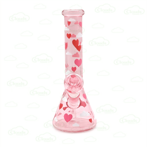 10inch heart Love Valentine hand painted glass beaker