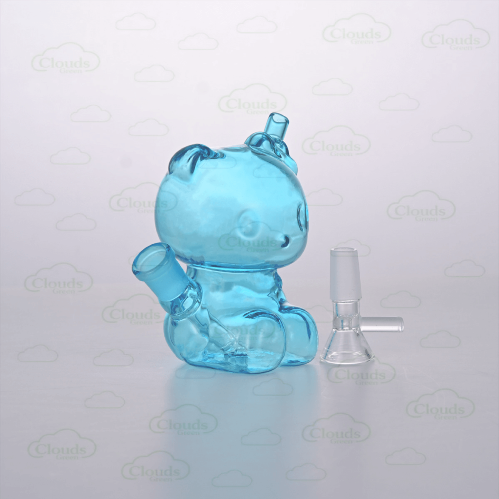 4.4inch Cute Colorful Hello Kitty Glass Dab Rig - Cloudsgreen